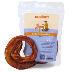 Pupford Bully Stick Rings 3-pack for teething puppies.