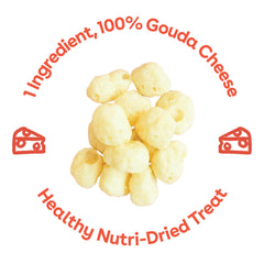 Pupford Cheese Crunchies Gouda texture closeup, crunchy single-ingredient goodness for dogs.