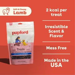 Pupford lamb ingredient label highlighting USA-sourced ingredients.