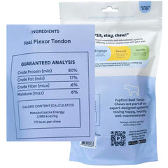 Pupford thick beef tendon chews close-up texture highlighting chewy surface