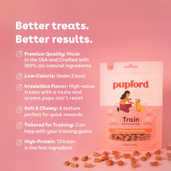 Pupford training scenario with dog, high-value aroma encouraging focus.