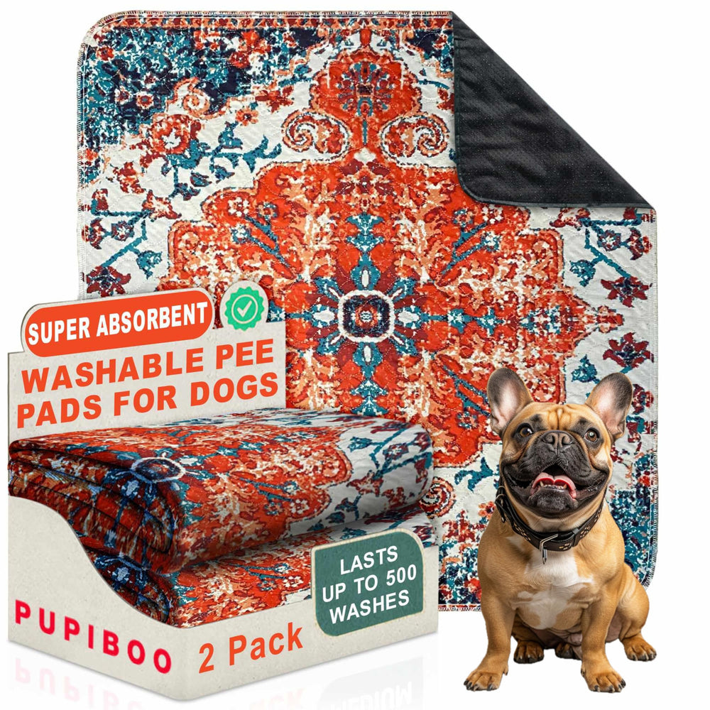 PUPIBOO washable pee pad for dog crates with secure non-slip backing.