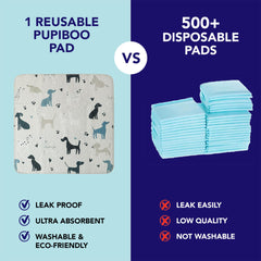 PUPIBOO pad features waterproof backing to protect floors and furniture.