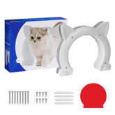 PUPIHOM cat door interior white front view demonstrates secure fit and easy cat access
