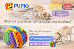 PUPIO Premium Felt Forager Ball features durable soft felt for gentle nose-safe play.