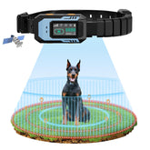 PUPKIDS GPS fence system setup visual for a wireless circular boundary in a large yard