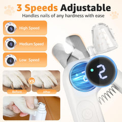 Puppalace USB recharge port highlights cordless grooming convenience.