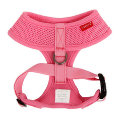 Puppia Soft Dog Harness No Choke pink large back view showing adjustable chest belt.
