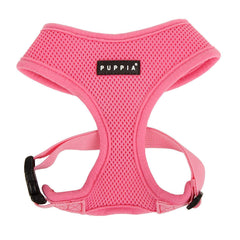 Puppia Soft Dog Harness No Choke pink large front view for easy everyday walks.