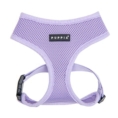 Puppia Soft Harness close-up shows breathable mesh for gentle skin contact.