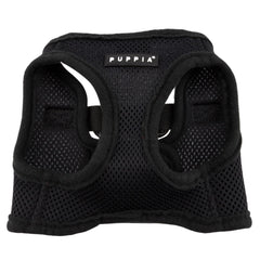 Puppia Soft Vest Harness in black, inner padding for comfort.