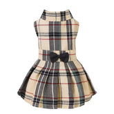 PUPTECK Classic Plaid Dog Dress front view shows soft fabric and fit.