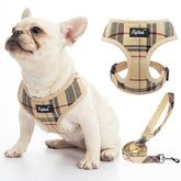 PUPTECK soft mesh harness beige front view, breathable comfort for all-day wear