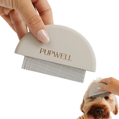 Pupwell Detailer Comb shows tear-stain care around the eye area.
