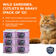 Pure Cravings-wet-cat-food-closeup-can: rich gravy enhances aroma and appeal for cats.