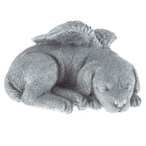 Pure Garden sleeping angel dog statue with stone finish for serene memorial display.