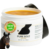 Pure Sole Hoof Wax packaging prepared for at-home hoof care and protection.