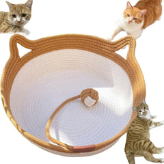 Pureadee round cat bed with cushion offering cozy nesting for indoor cats