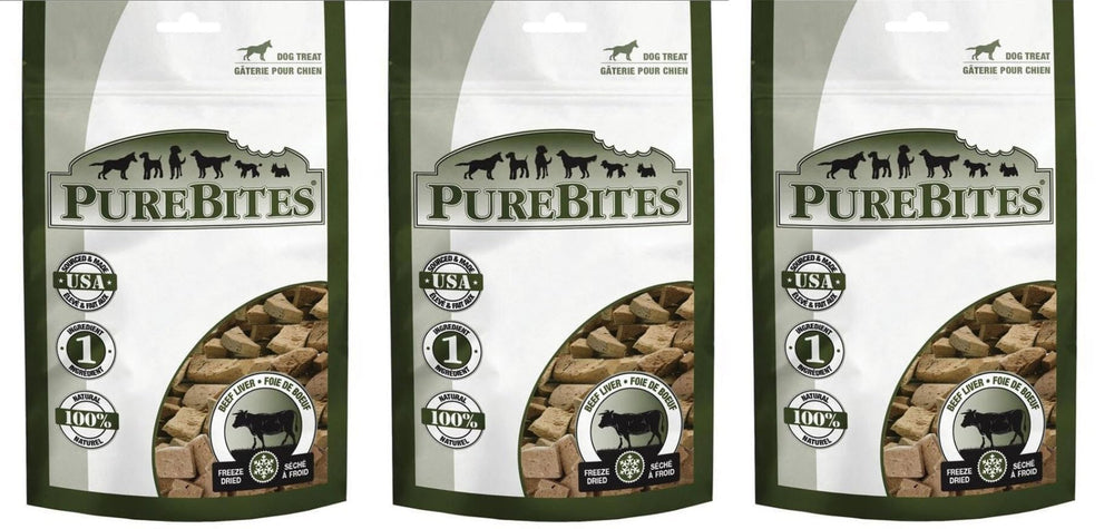 PureBites Beef Liver Freeze-Dried Dog Treats β protein-rich snack for dogs.
