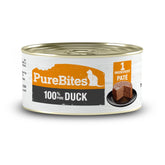 PureBites duck pate can front, ideal for simple ingredient diets in cats.