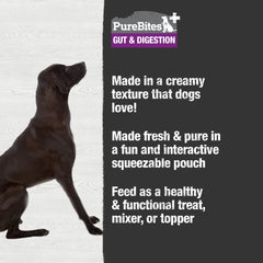PureBites Plus Squeezables 71g pouch open reveal for easy pouring