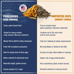 PureGrubs high-protein insect feed for growth and molt support.