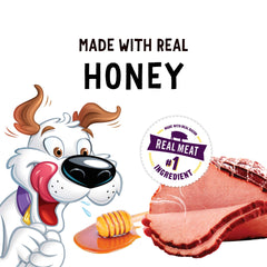 Purina Beggin' Homestyle Honey N' Ham ingredient panel highlights real meat quality.