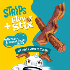 Purina Beggin’ Stix bacon treats close-up showing real bacon flavor