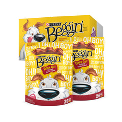 Purina Beggin' Strips thick-cut hickory smoke pack of two ready-to-serve treats your dog will love