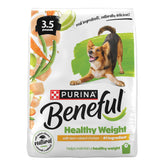 Purina Beneful Healthy Weight bag front view with calorie-smart nutrition.