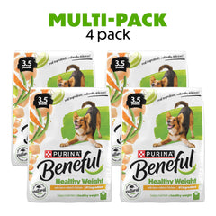 Purina Beneful Healthy Weight label info highlighting natural ingredients.