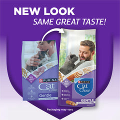 Purina Cat Chow Gentle Turkey kibble close-up with crunchy texture.