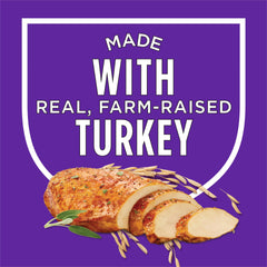 Purina Cat Chow Ingredients Label highlights real farm-raised turkey.