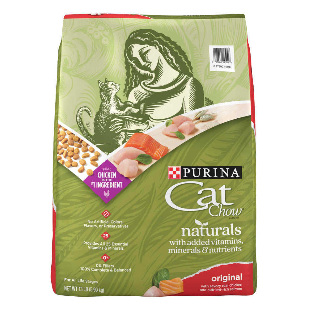 Purina Cat Chow Naturals Original bag front view shows trusted indoor cat nutrition