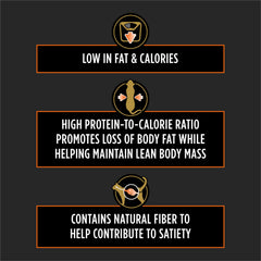 Purina OM high-protein, low-calorie ratio supports fat loss while preserving lean muscle.
