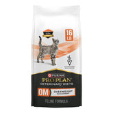 Purina OM cat food bowl for overweight cats, supporting portion control and flavor appeal.