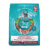 Purina ONE high protein urinary tract health bag featuring real chicken for strong muscles and a balanced diet.