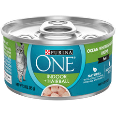 Purina ONE Indoor Advantage Ocean Whitefish Rice Pate can showing high-protein indoor cat nutrition