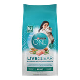 Purina ONE LiveClear bag-front view highlighting the 6.3 lb size and design