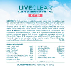 Purina ONE LiveClear kitten kibble in a bowl during mealtime