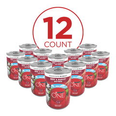 Purina ONE tender cuts in gravy showcasing moist texture that dogs love.