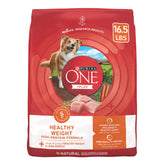 Purina ONE Plus Healthy Weight with real turkey ingredient promotes lean muscle support.