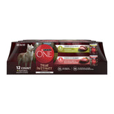 Purina ONE real chicken duck tender cuts in gravy—high-protein for an active dog.