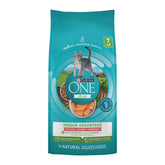 Purina ONE real salmon first ingredient supports lean muscles and a healthy heart.