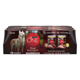 Purina ONE True Instinct tender cuts in gravy turkey and venison cans provide protein for active dogs.
