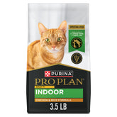 Purina Pro Plan Adult 7 Plus Indoor chicken-rice kibble close-up showing high-protein formula for lean muscles