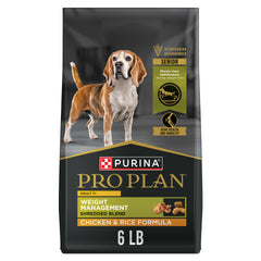 Purina Pro Plan Adult 7 Plus Weight Management bag front for easy senior feeding.