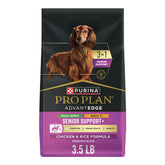 Purina Pro Plan AdvantEDGE Senior Support Plus bag front for small breed seniors.