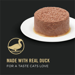 Purina Pro Plan duck entree pate texture evokes smooth, digestible consistency favored by many felines