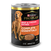 Purina Pro Plan grain-free beef-chicken pate entree in bowl for adult dogs